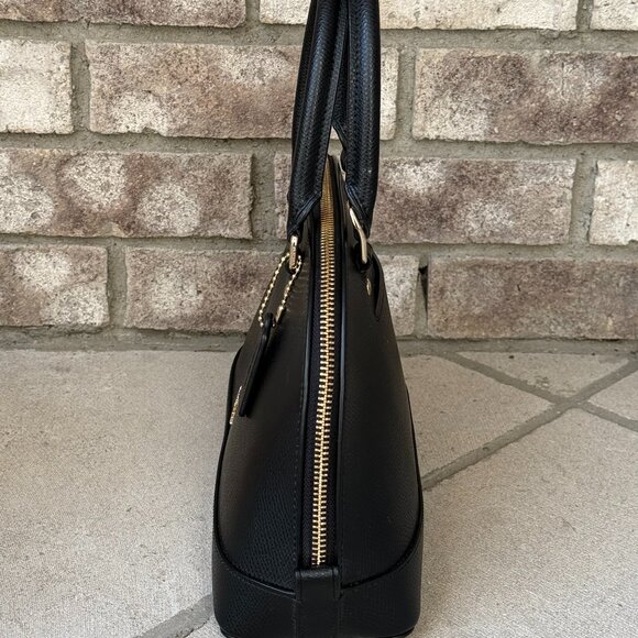 COACH MINI SIERRA DOME CROSSGRAIN LEATHER SATCHEL CROSSBODY BAG Black Leather - Picture 7 of 15